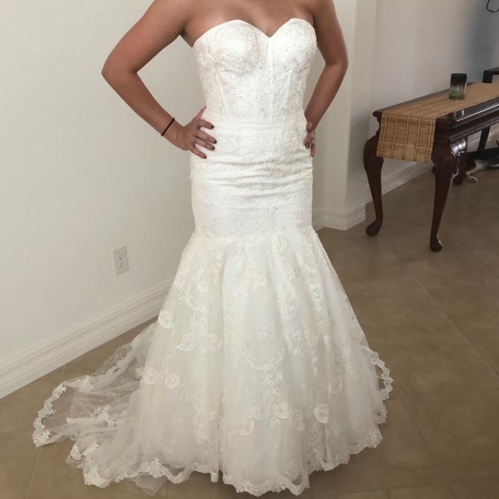 Ivory Lace Wedding Dress - Picture 5 of 8